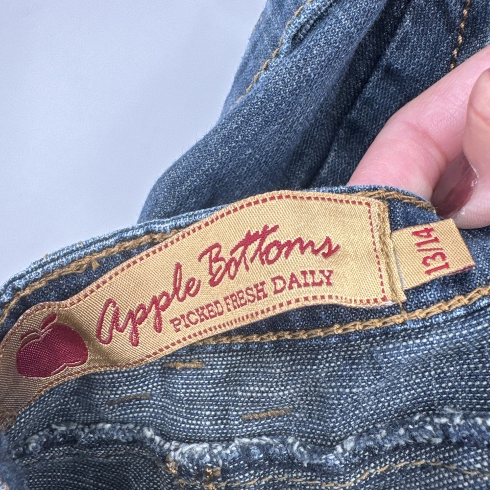 Apple Bottoms Denim Jumpsuit Womens Halter Strappy 13/14 Y2K VTG Hiphop - Picture 11 of 16